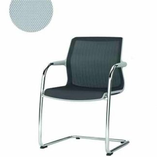 Vitra Chaise cantilever Unix Chair – Silk Mesh gris glace – gris clair