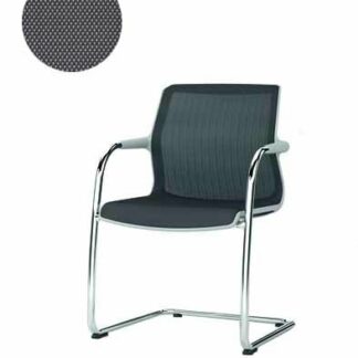 Vitra Chaise cantilever Unix Chair – Silk Mesh nero – gris clair