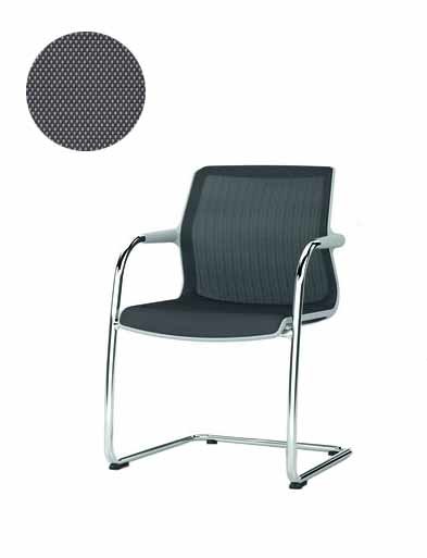 Vitra Chaise cantilever Unix Chair – Silk Mesh nero – gris clair