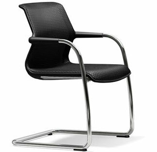 Vitra Chaise cantilever Unix Chair – Diamond Mesh 67 asphalt – noir