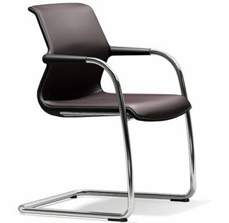 Vitra Chaise cantilever Unix Chair – Diamond Mesh marron – noir