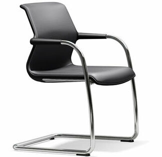 Vitra Chaise cantilever Unix Chair – Silk Mesh gris foncé – noir