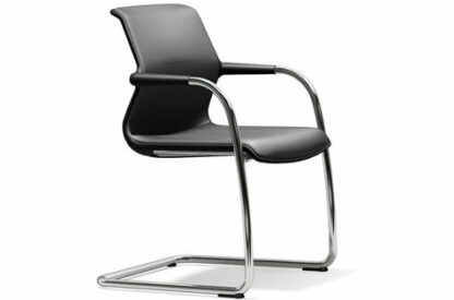 Vitra Chaise cantilever Unix Chair – Silk Mesh gris foncé – noir