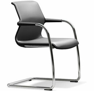 Vitra Chaise cantilever Unix Chair – Silk Mesh gris clair – noir