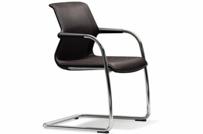 Vitra Chaise cantilever Unix Chair – Silk Mesh marron – noir