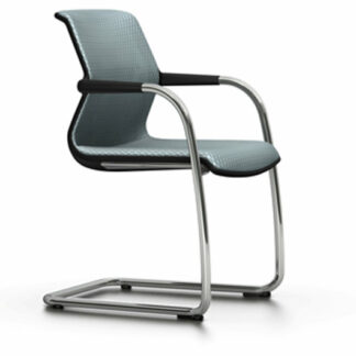 Vitra Chaise cantilever Unix Chair – Diamond Mesh 79 ice grey – noir