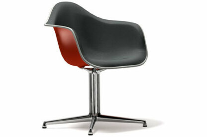 Vitra DAL avec rembourrage intégral – poppy red – Hopsak – rouge/cognac – cuir blanc