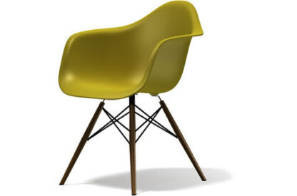 Vitra DAW Eames Plastic Armchair – moutarde – érable foncé