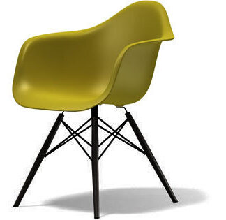 Vitra DAW Eames Plastic Armchair – moutarde – érable noir