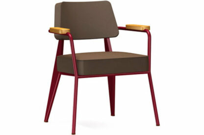 Vitra Fauteuil Direction – Chêne massif nature, huilé – japanese red – marron