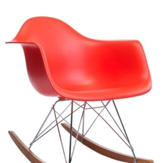 Vitra Eames Plastic Armchair RAR avec coussin d’assise – poppy red – chromé – nero – Érable jaune