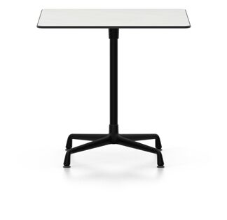 Vitra Table Eames Contract carré – Noyau: matériau blanc – Stabilisateur chromé, colonne revêtu par poudrage noir basic